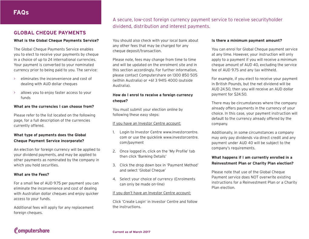 Global Cheque Payments