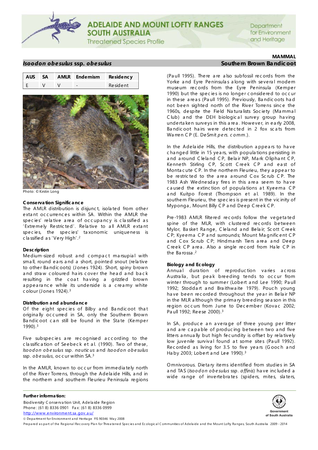 Southern Brown Bandicoot - DocsLib