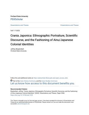 Crania Japonica: Ethnographic Portraiture, Scientific Discourse, and the Fashioning of Ainu/Japanese Colonial Identities