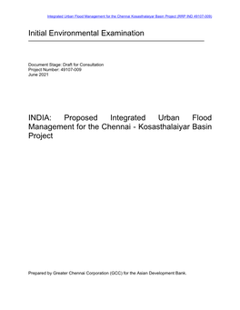 Initial Environmental Examination INDIA: Proposed Integrated Urban