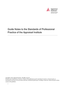 Guide Notes to the Standards of Professional Practice of the Appraisal Institute