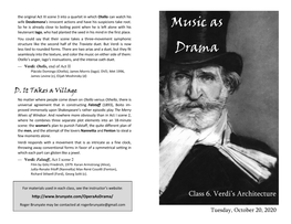 Music As Drama