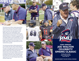 Joe Walton Celebrity Spring Classic, Held Last May, Raised More Than $70,000 for Robert Morris University Football