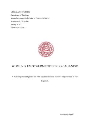 Women's Empowerment in Neo-Paganism
