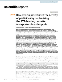 Beauvericin Potentiates the Activity of Pesticides by Neutralizing the ATP