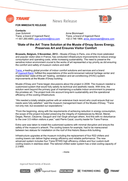 Trane Solution at the Musée D'orsay Saves Energy, Preserves Art And