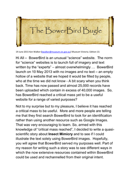 Bowerbird Is an Unusual “Science” Website
