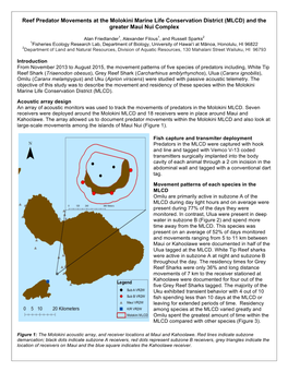 Reef Predator Movements at the Molokini MLCD and the Greater
