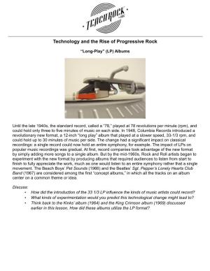 Technology and the Rise of Progressive Rock