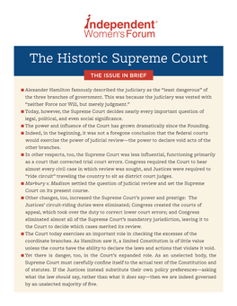The Historic Supreme Court