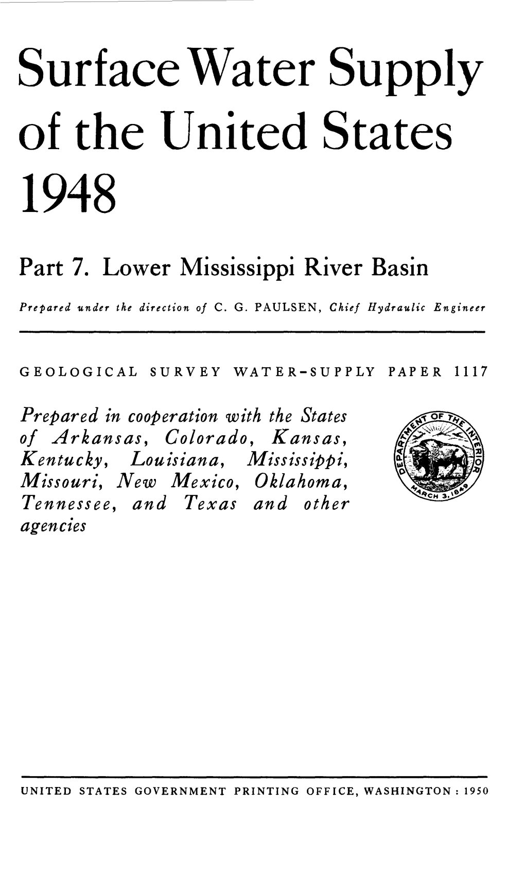 Surface Water Supply of the United States 1948