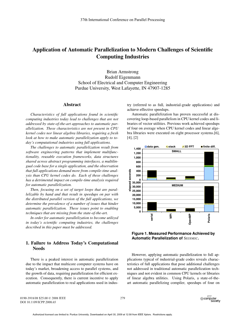 Application of Automatic Parallelization to Modern Challenges of Scientiﬁc Computing Industries
