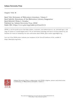 Dictionary of Midwestern Literature, Volume 2 Book Subtitle: Dimensions of the Midwestern Literary Imagination Book Editor(S): Philip A