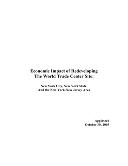 Economic Impact of Redeveloping the World Trade Center Site