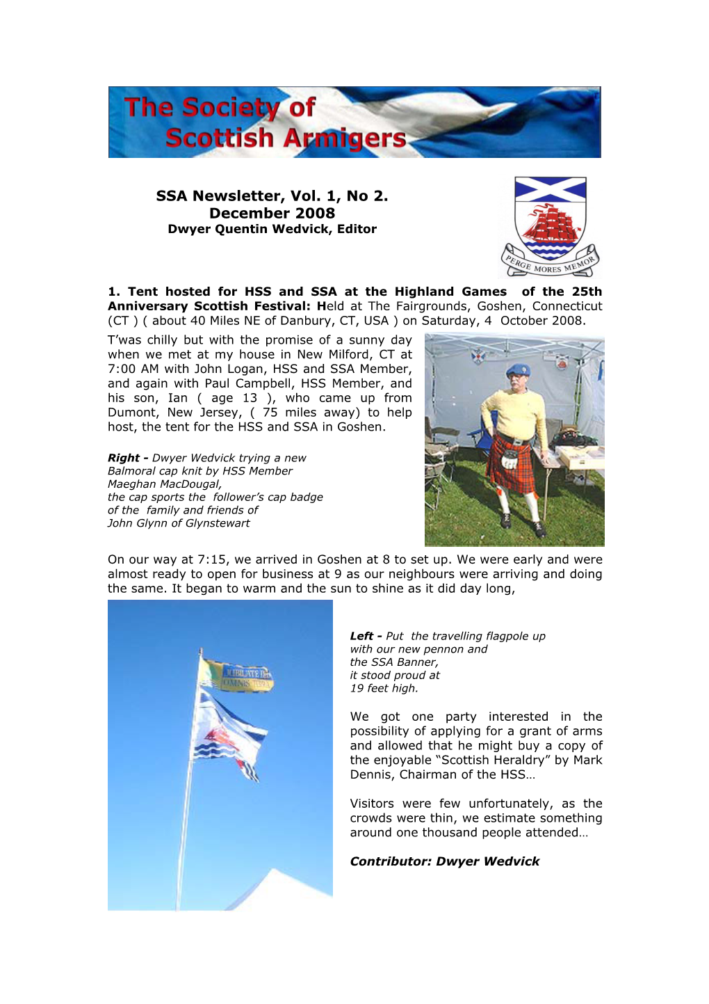 SSA Newsletter Vol. 1