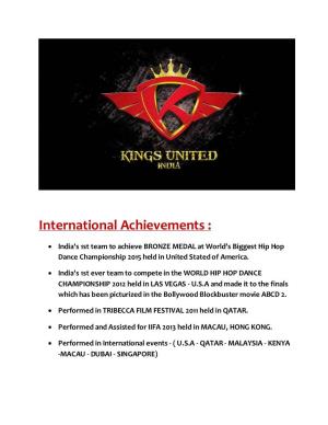 International Achievements
