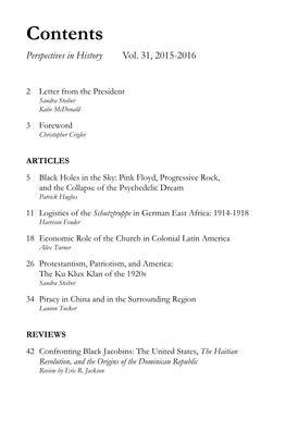 Contents Perspectives in History Vol