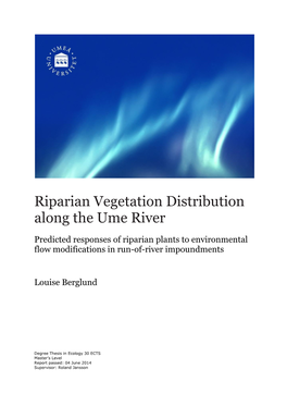 Riparian Vegetation Distribution Along the Ume River