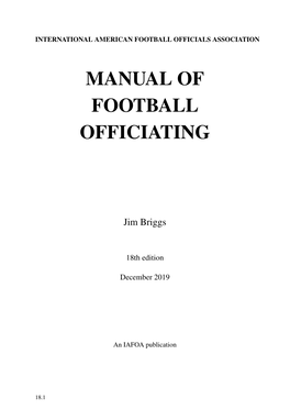 Manual of Football Officiating