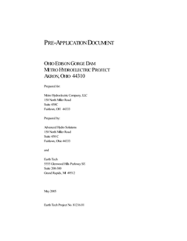 Pre-Application Document