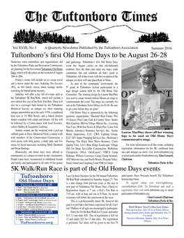Tuftonboro's First Old Home Days to Be August 26-28