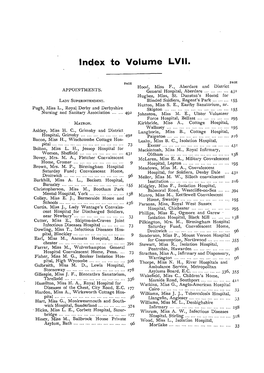 Index to Volume LVII