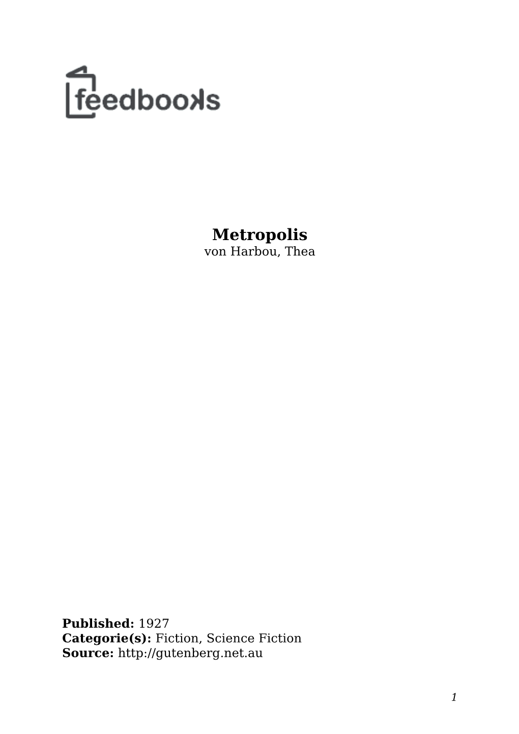 Thea Von Harbou Metropolis.Pdf