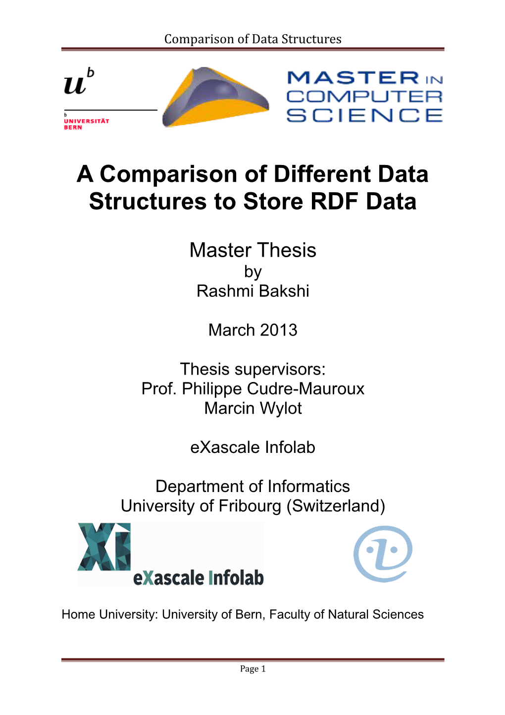 A Comparison of Different Data Structures to Store RDF Data