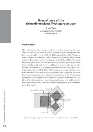 Special Case of the Three-Dimensional Pythagorean Gear