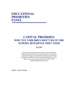 Educational Priorities Panel Capital Promises