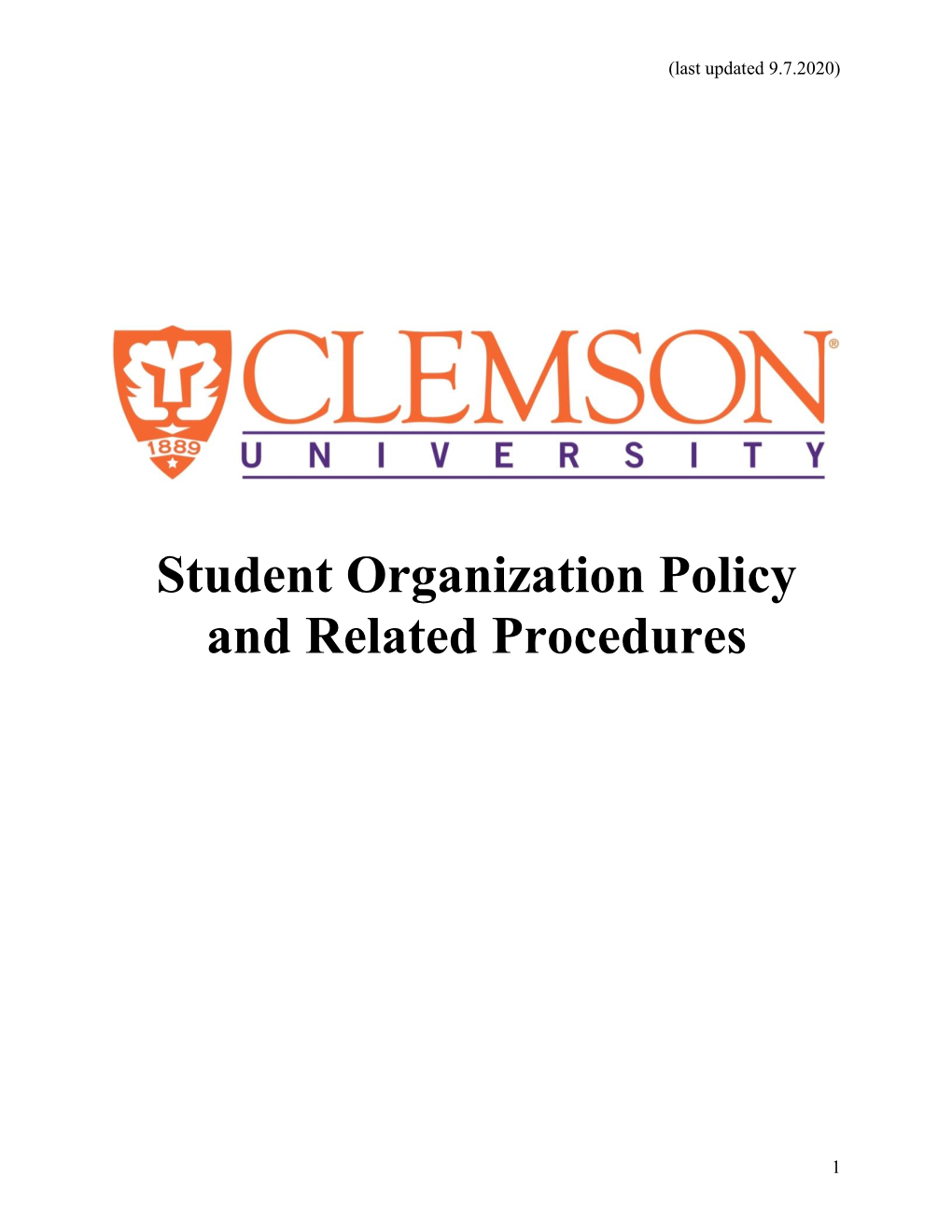 Student Organization Policy and Related Procedures