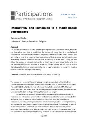 Interactivity and Immersion in a Media-Based Performance