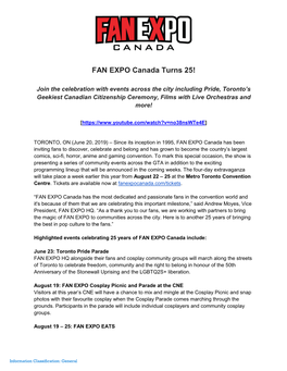 FAN EXPO Canada Celebrates 25 Years!