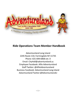 Ride Operations Team Member Handbook