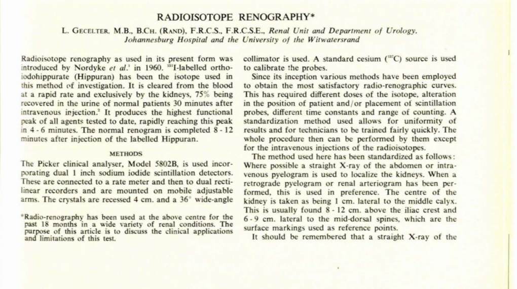 Radioisotope Renography*