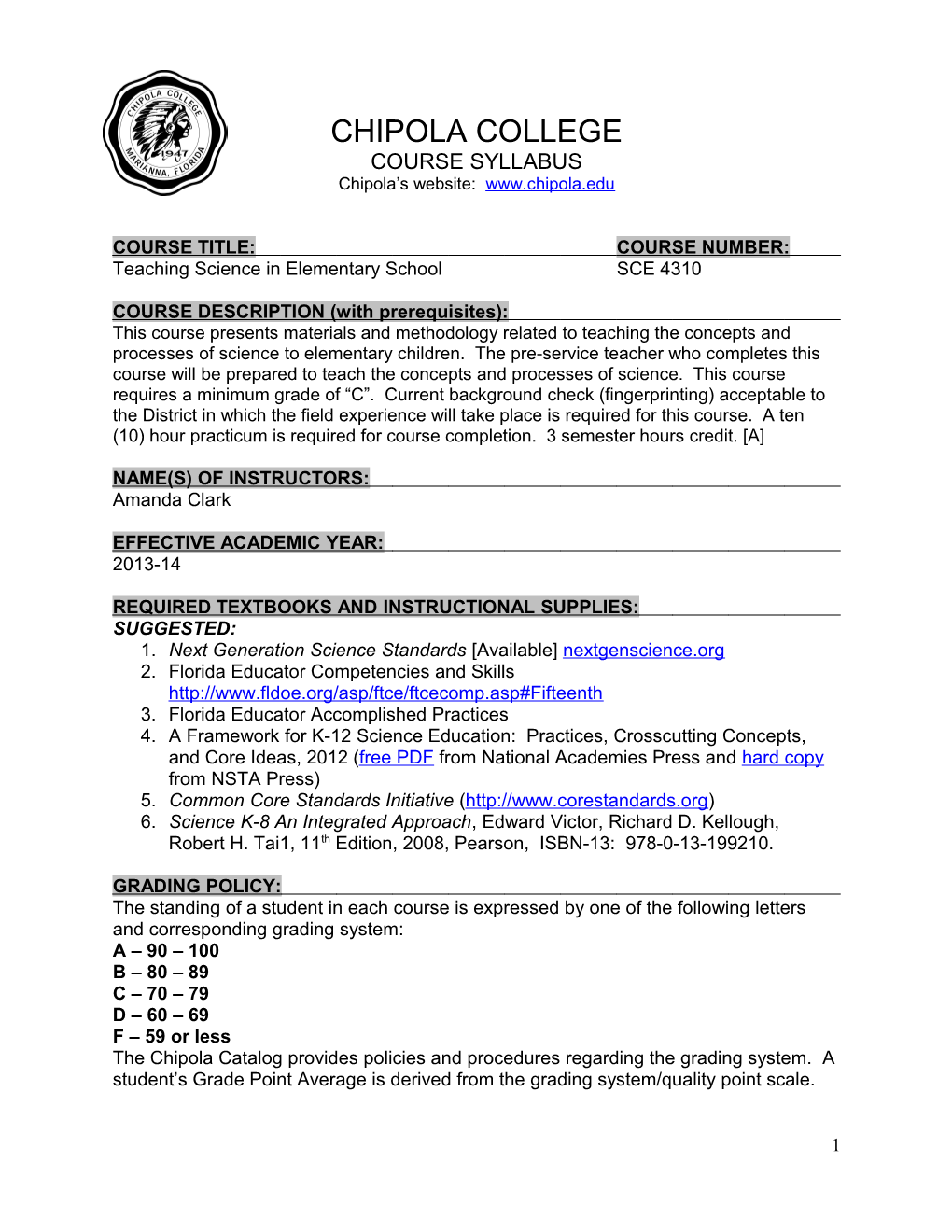 Course Title: Course Number