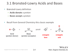 3.1 Bronsted-Lowry Acids and Bases