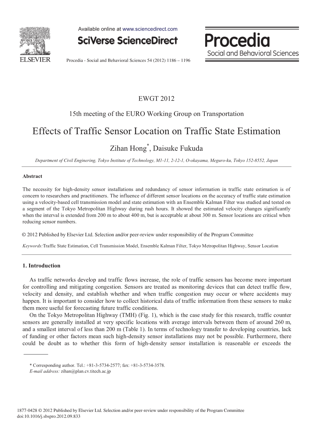 Effects of Traffic Sensor Location on Traffic State Estimation