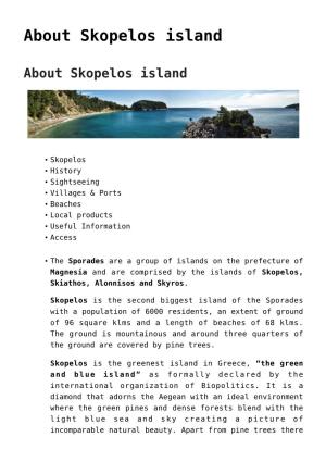 About Skopelos Island