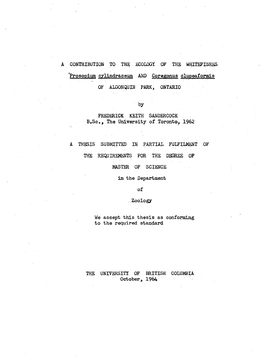 Prosopium Cylindraceum and Coregonus Clupeaformis OF