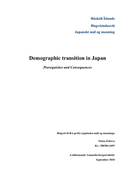 Demographic Transition in Japan