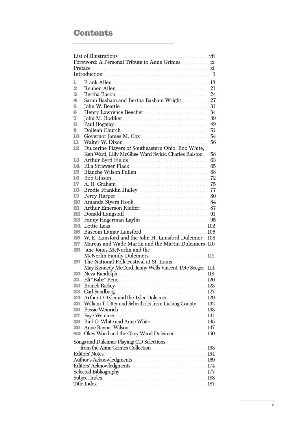 Table of Contents, Illustrations