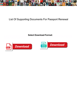 List of Supporting Documents for Passport Renewal