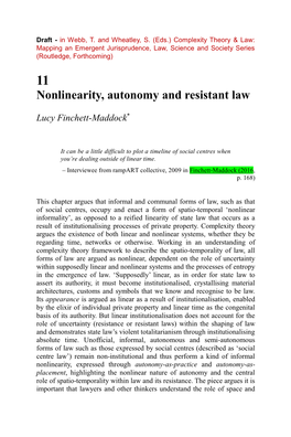 Nonlinearity, Autonomy and Resistant Law