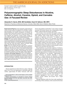 Polysomnographic Sleep Disturbances in Nicotine, Caffeine, Alcohol, Cocaine, Opioid, and Cannabis Use: a Focused Review