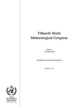 Fifteenth World Meteorological Congress