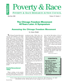 The Chicago Freedom Movement 40 Years Later: a Symposium