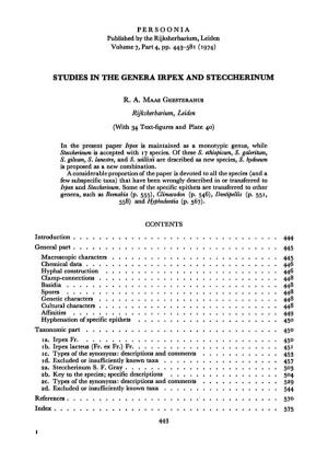 Studies in the Genera Irpex and Steccherinum