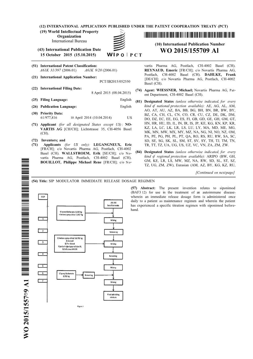 WO 2015/155709 Al 15 October 2015 (15.10.2015) P O P C T