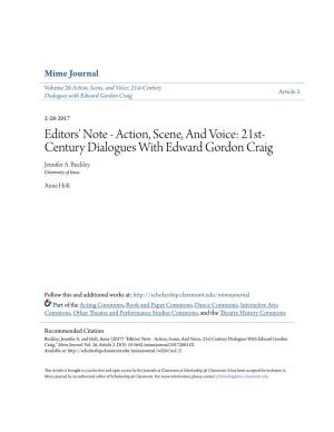 21St-Century Dialogues with Edward Gordon Craig," Mime Journal: Vol